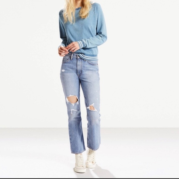 Levi's Denim - Levi’s 517 Distressed Cropped Bootcut Jeans